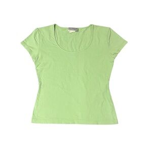 Hennes Lime Green Fitted Short Sleeve Shirt Women’s Medium
